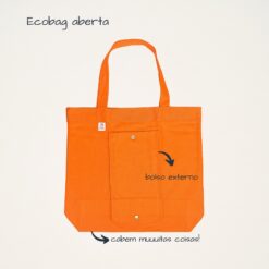 Ecobag Dobrável em Sarja Premium – Laranja - Imagem 3
