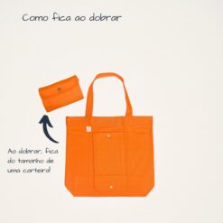 Ecobag Dobrável em Sarja Premium – Laranja - Imagem 4