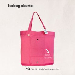 Alternative view of Ecobag Dobrável em Sarja Premium – Rosa Cósmico