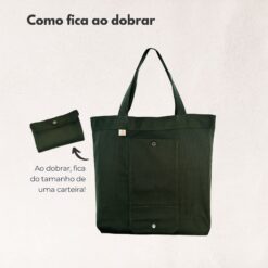 Ecobag Dobrável em Sarja Premium – Verde Musgo - Imagem 3