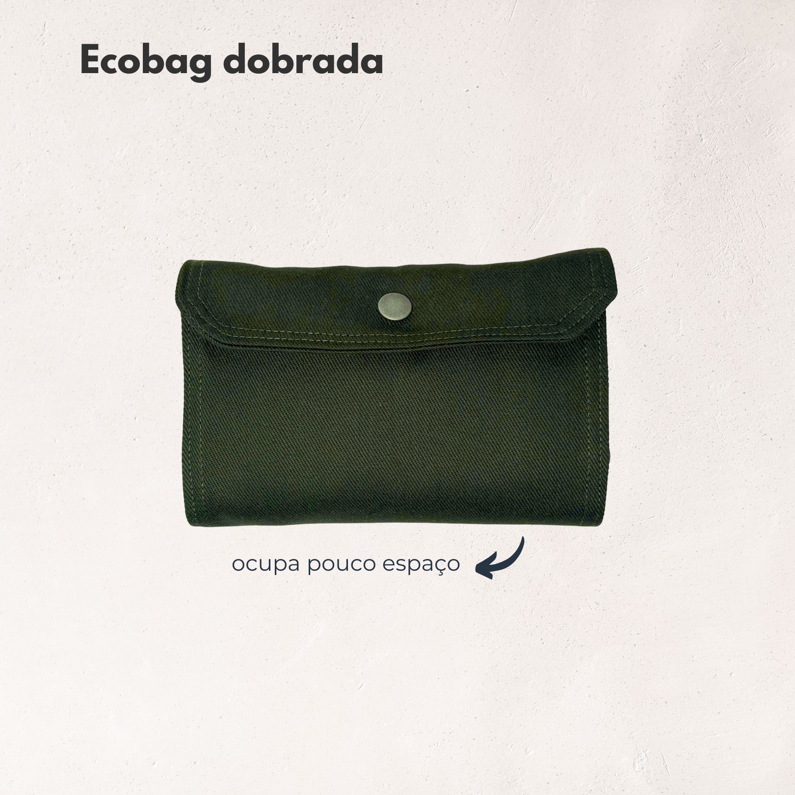 Ecobag Dobrável em Sarja Premium – Verde Musgo - Imagem 4