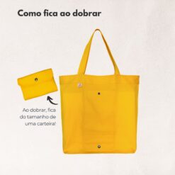 Ecobag Dobrável em Sarja Premium – Amarelo Solar - Imagem 3