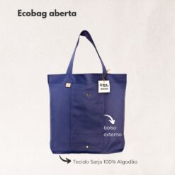 Alternative view of Ecobag Dobrável em Sarja Premium – Azul Agradável