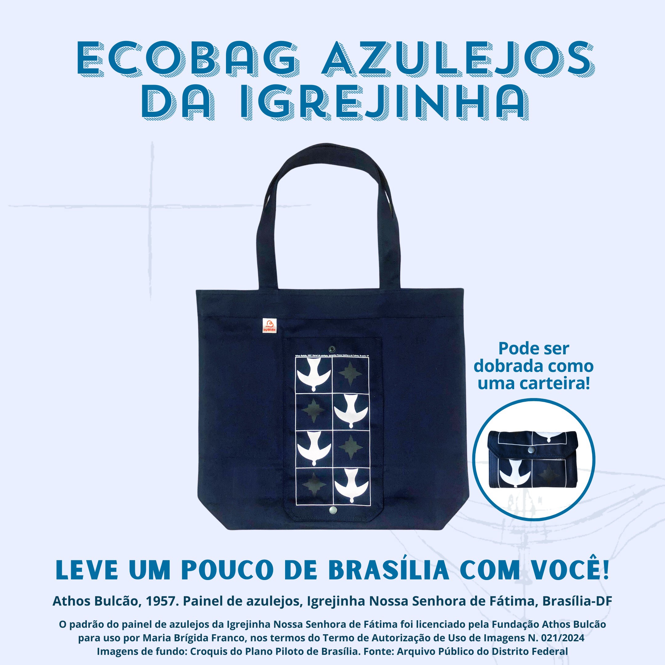 Ecobag Dobrável Azulejos da Igrejinha - Imagem 3