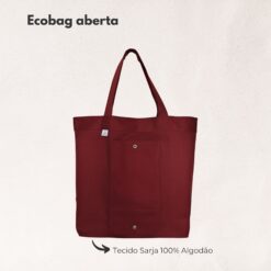 Ecobag Dobrável em Sarja Premium – Vinho - Imagem 2