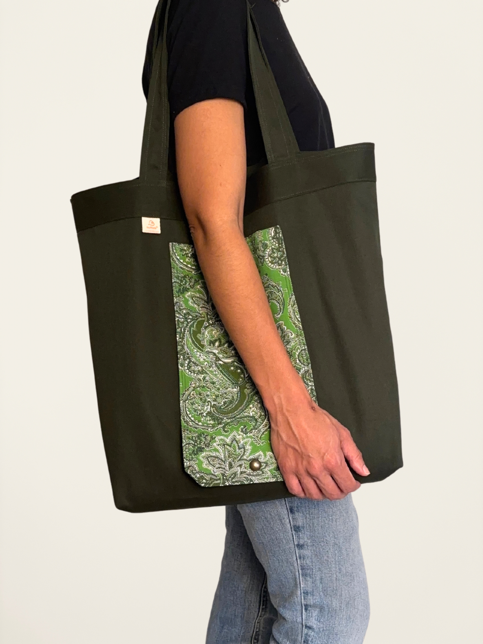 Ecobag Dobrável Paisley Verde - Imagem 2