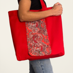 Alternative view of Ecobag Dobrável Paisley Vermelha